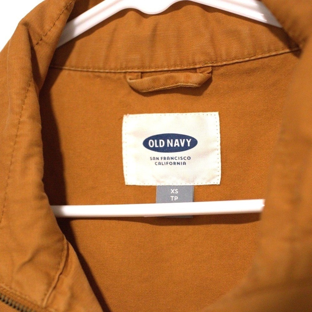 Old Navy Womens XS Tobacco Brown Utility Field Jacket Full Zip Drawstring Waist - Picture 6 of 8